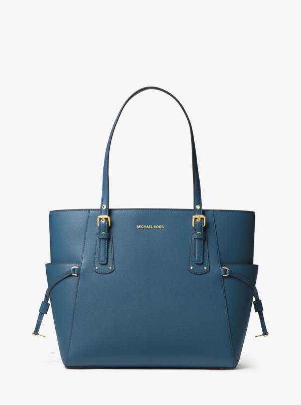 Damske Prenosná Taška Michael Kors Voyager Small Crossgrain Leather Námornícka Modrá - Kabelky Michael Kors Lacne | GTEQA-6514
